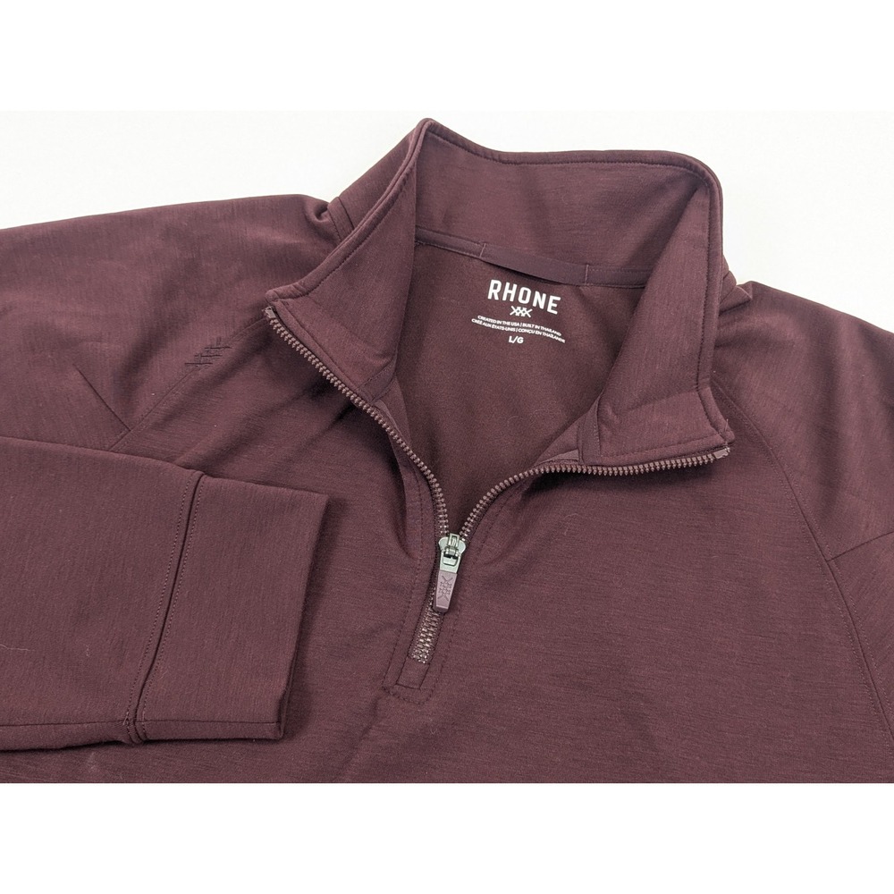 Rhone 1/4 Zip Pullover Shirt Sweater Performance Burgundy Red Mens LG Outdoor